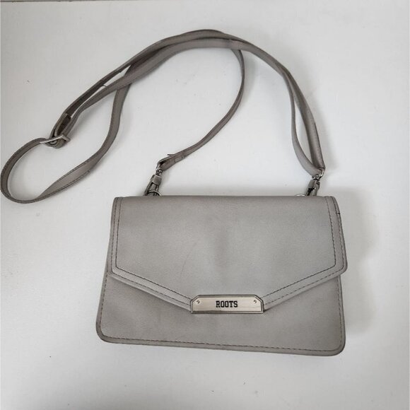 ROOTS | leather crossbody bag gray - Picture 2 of 5